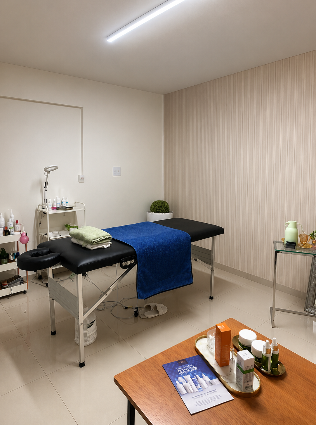 Sala de atendimento e estética da clínica